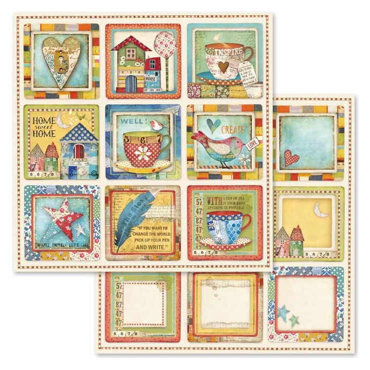 SBB572 STAMPERIA PATCHWORK CARTON DE DESIGNER 30.5/30.5CM - SBB572 - Imagine 1