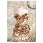 HÂRTIE DE DECOUPAGE PENTRU MANECHIN ÎN SENSUL ACELOR DE CEASORNIC STAMPERIA A4- DFSA4286