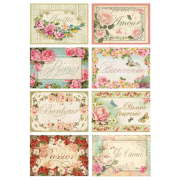 ETICHETE STAMPERIA CU HÂRTIE WORLDS DECOUPAGE A4 - DFSA4073