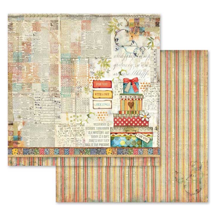 BLOC DE HÂRTIE PATCHWORK STAMPERIA 30.5/30.5CM - SBBL49 - Imagine 11