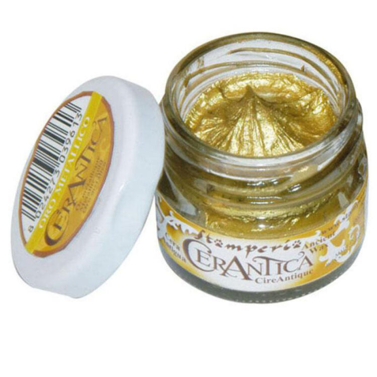 316012 2 STAMPERIA CERANTICA 20 ML - PASTĂ DE CEARĂ AURIE METALICĂ - Imagine 1