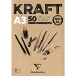 BLOC CLAIREFONTAINE CU HÂRTIE KRAFT 29.7/42, 50 L.120 G
