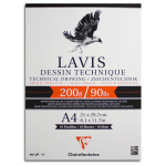 CLAIREFONTAINE CAIET DE SCHIȚE LAVIS DESSIN 21/29.7, 200 G 10 l.