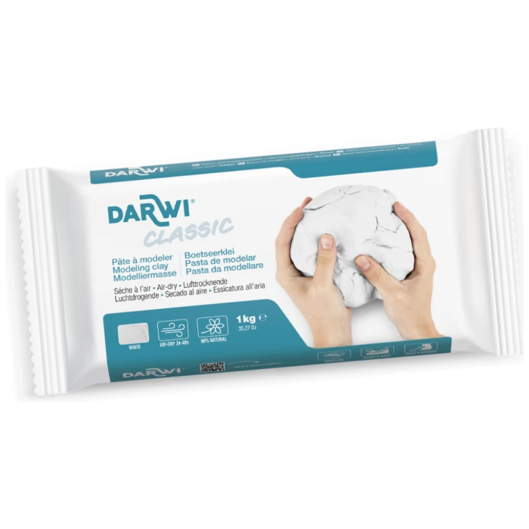 080050 ARGILĂ ALBĂ DARWI 1/2 KG - Imagine 1
