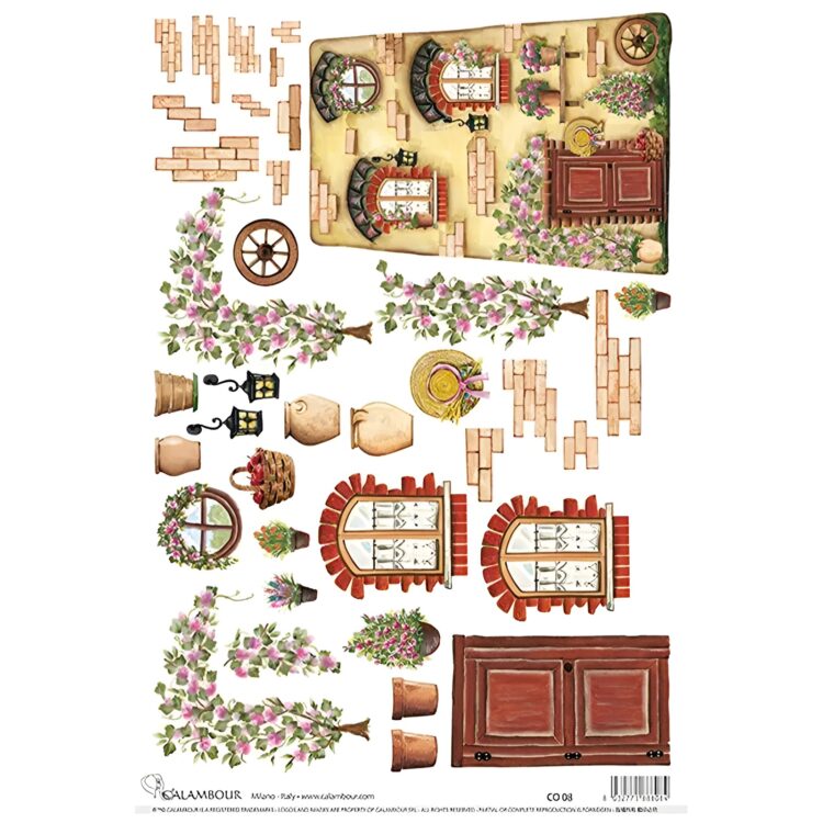 HÂRTIE DE DECOUPAGE CALAMBOUR 48/33 CM - CO 08 - Imagine 1