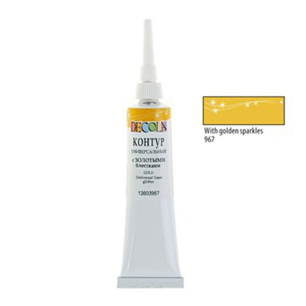 101140 BUCLĂ DECOLA PENTRU TEXTILE CU SCLIPICI 18 ML. -AURIT - Imagine 1