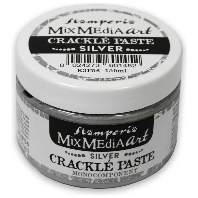 K3P56 STAMPERIA MIX MEDIA ART CRACKLE PASTE 150ML - ARGINTIU K3P56 - Imagine 1