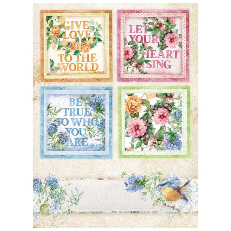 DFSA4418 STAMPERIA FLORI PENTRU TINE HÂRTIE DECOUPAGE A4 - DFSA4418 - Imagine 1