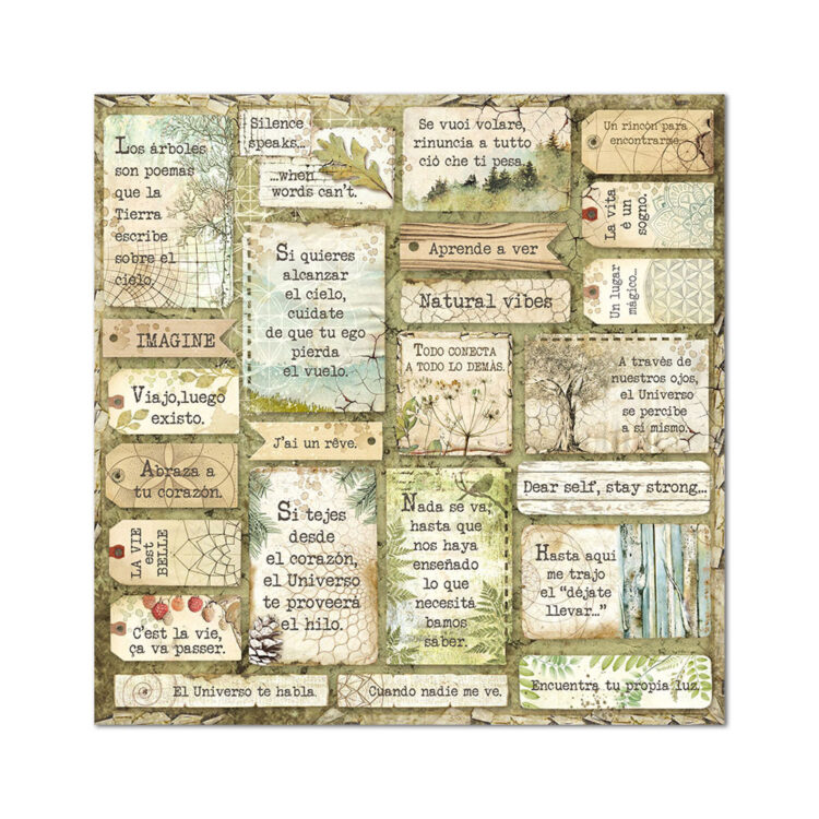 BLOC DE HÂRTIE FORESTIERĂ STAMPERIA 20.3/20.3 CM - SBBS06 - Imagine 2