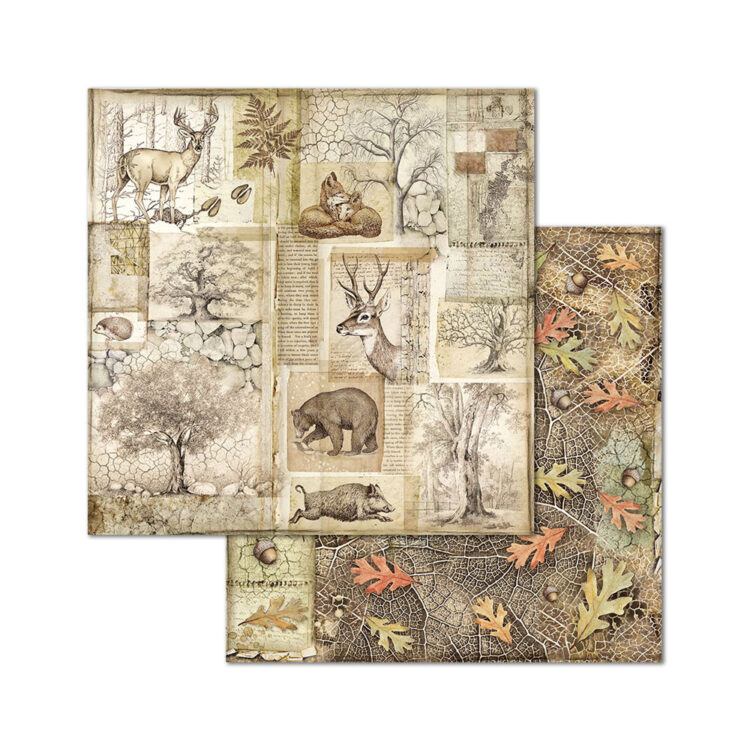 BLOC DE HÂRTIE FORESTIERĂ STAMPERIA 20.3/20.3 CM - SBBS06 - Imagine 4