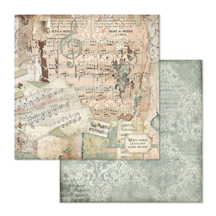 SBBXL04_12 CARTON STAMPERIA MUSIC DESIGNER 30.5/30.5 CM - SBB669 - Imagine 1