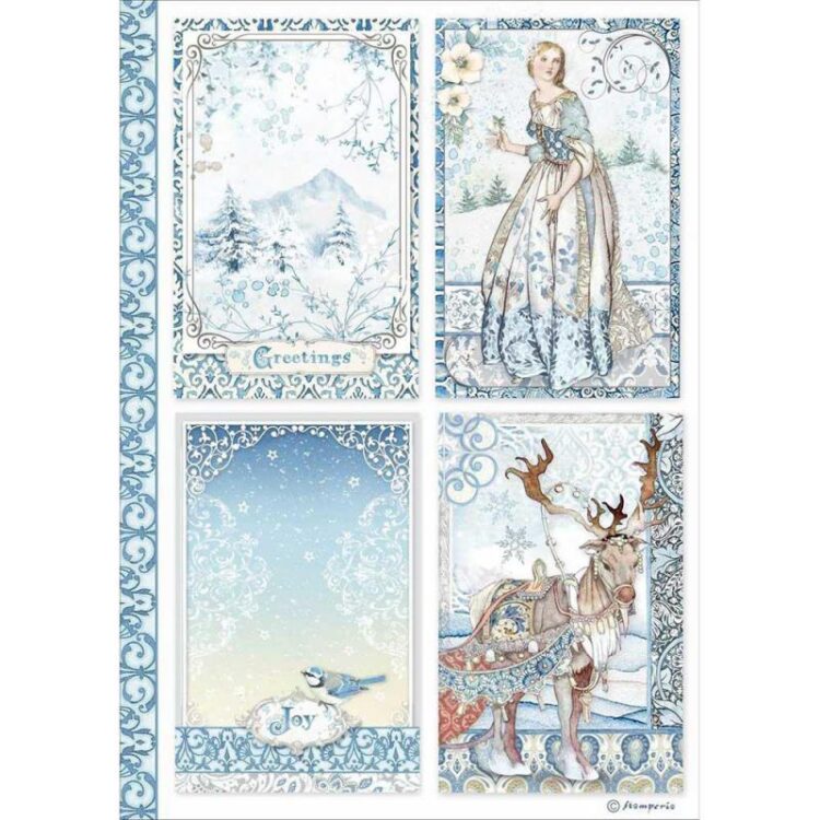 DFSA4490 STAMPERIA WINTER TALES DECOUPAGE HÂRTIE DE OREZ A4- DFSA4490 - Imagine 1