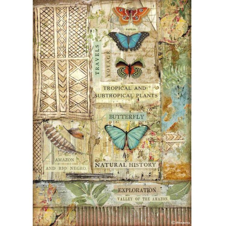 HÂRTIE DE OREZ STAMPERIA AMAZONIA DECOUPAGE A4 - DFSA4533 - Imagine 1