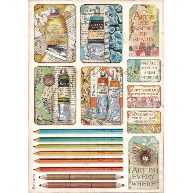 HÂRTIE DE OREZ STAMPERIA DECOUPAGE A4 - DFSA4550 - Imagine 1