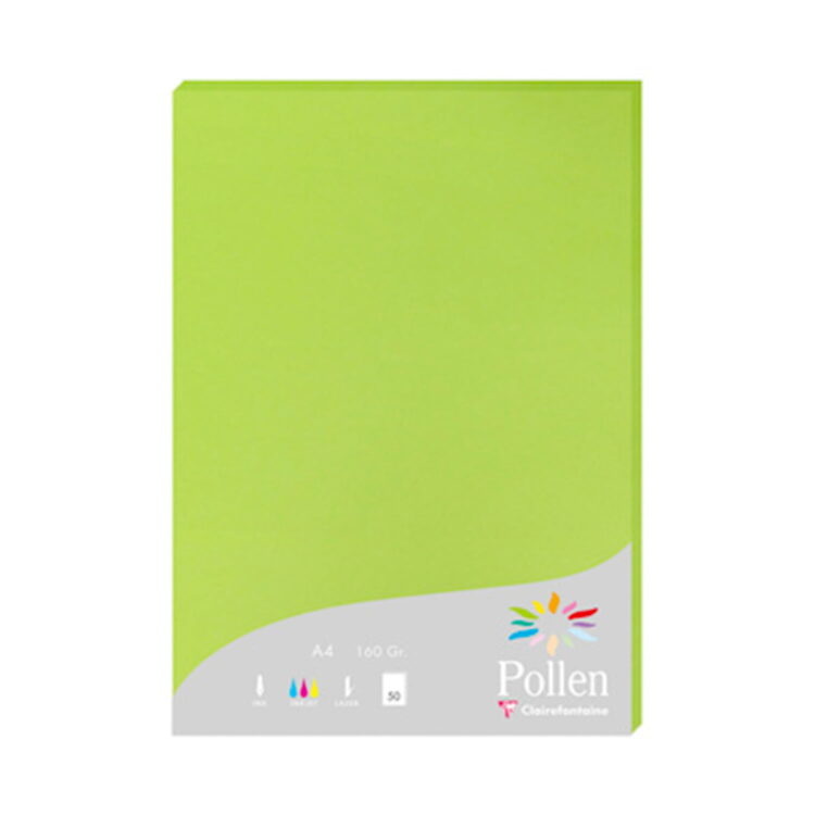 pollen_green4 HÂRTIE CLAIREFONTAINE A4 210 G - VERDE INTENS - Imagine 1