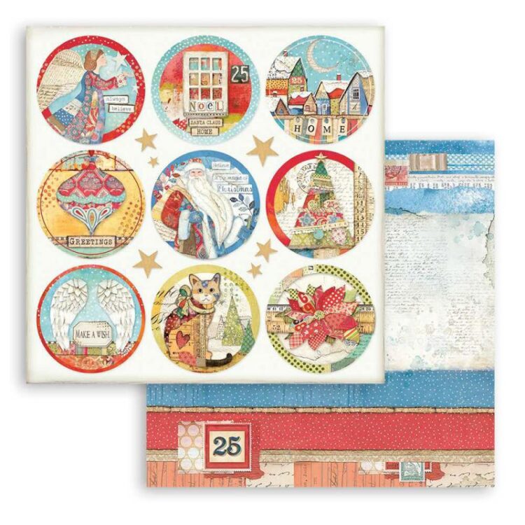 SBB804_1 CARTON PATCHWORK DE CRĂCIUN STAMPERIA 31.5/30.5CM - SBB804 - Imagine 1