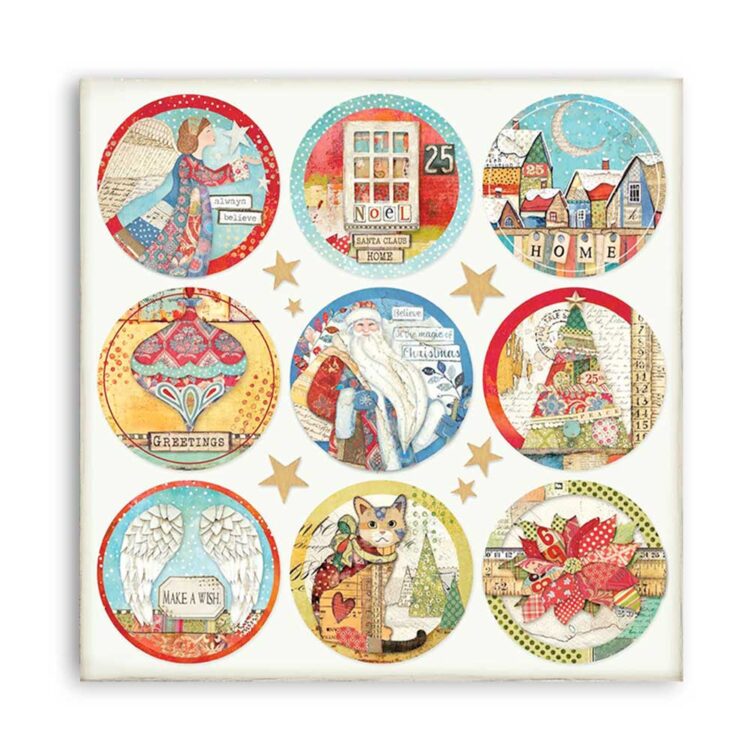 CARTON PATCHWORK DE CRĂCIUN STAMPERIA 31.5/30.5CM - SBB804 - Imagine 2