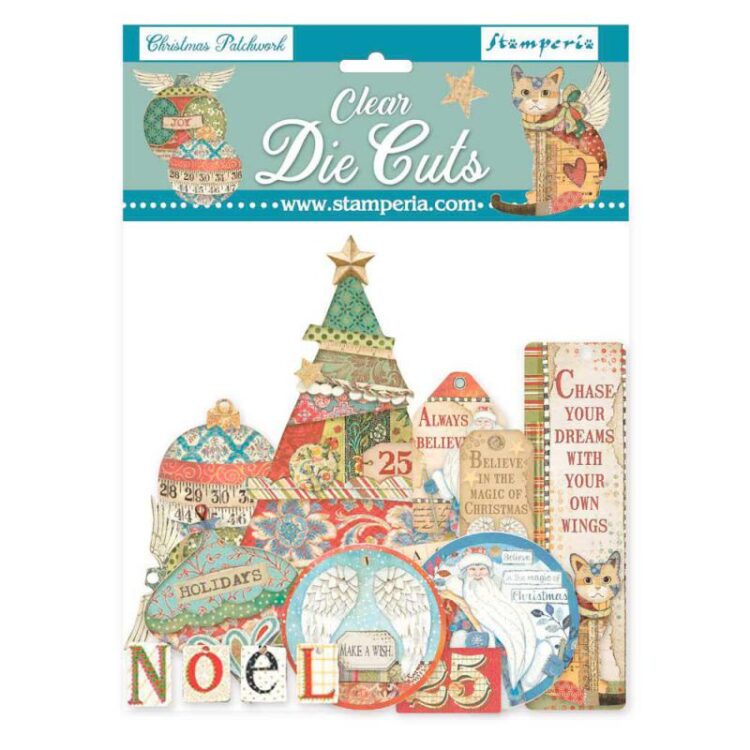STAMPERIA CHRISTMAS PATCHWORK CROIȚE TRANSPARENTE 51 BUC. DFLDCP08 - Imagine 1