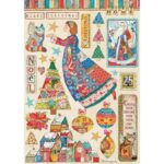 HÂRTIE DE DECOUPAGE DE CRĂCIUN STAMPERIA PATCHWORK A4 - DFSA4587