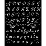 ALFABET STAMPERIA, CALIGRAFIE - ȘABLON 20 X 25CM - KSTD060