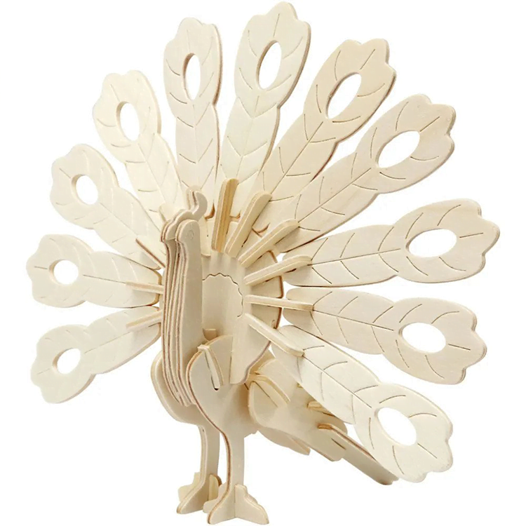 creativ paun CREATIV 3D PUZZLE DIN LEMN PEACOCK 580501 - Imagine 1