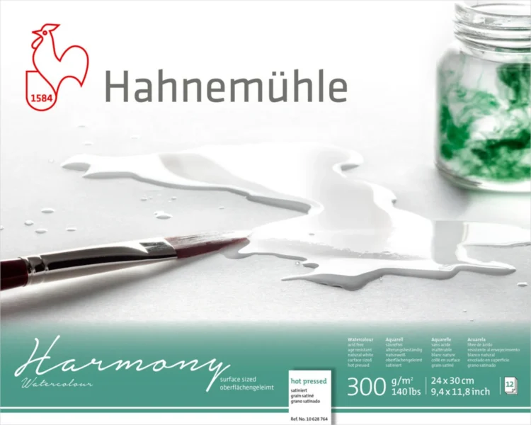 CAIET DE SCHIȚE HAHNEMUHLE HARMONY SATINIERT 24/30CM, 300G, 12L. - Imagine 2