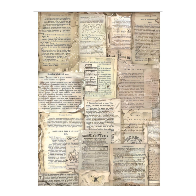 HÂRTIE DE DECOUPAGE PENTRU BIBLIOTECĂ DE EPOCĂ STAMPERIA A4 - DFSA4758 - Imagine 1