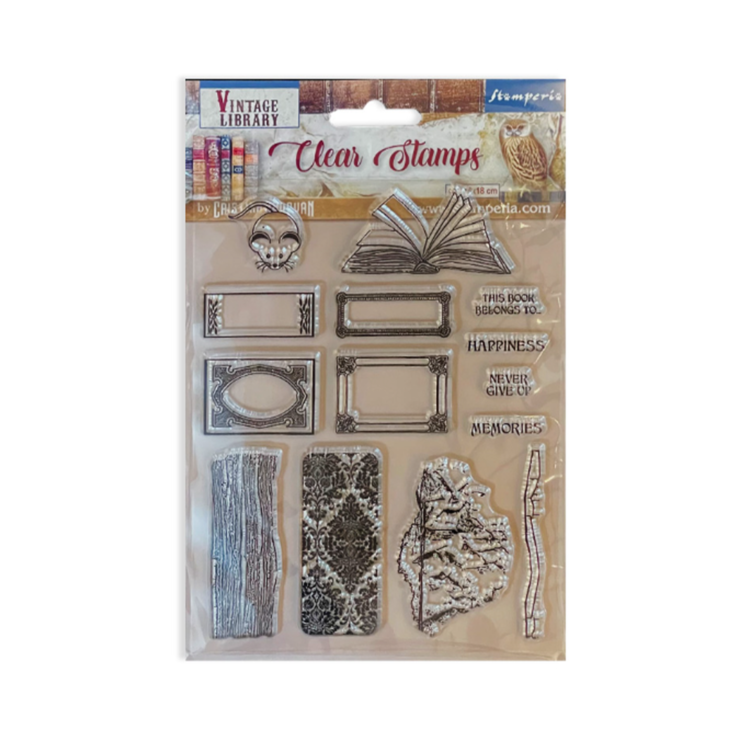 STAMPERIA VINTAGE LIBRARY 14/18CM - IMPRIMEU SILICON WTK173 - Imagine 1
