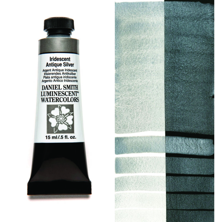 284640011_IRID ANT SVR__WC_15ml_tube_swatch DANIEL SMITH VOPSEA ACUARELĂ 15ML - IRID ANT SILVER 284640011 - Imagine 1