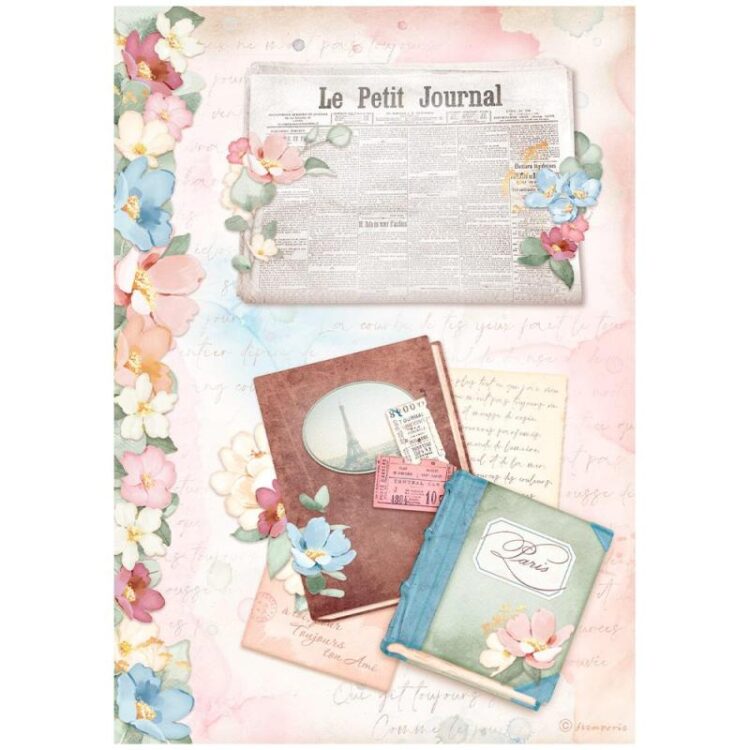 full_DFSA4763_1 HÂRTIE DE OREZ STAMPERIA OH LA LA DECOUPAGE A4 - DFSA4763 - Imagine 1
