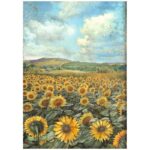 HÂRTIE DE OREZ STAMPERIA SUNFLOWER DECOUPAGE A4 - DFSA4770
