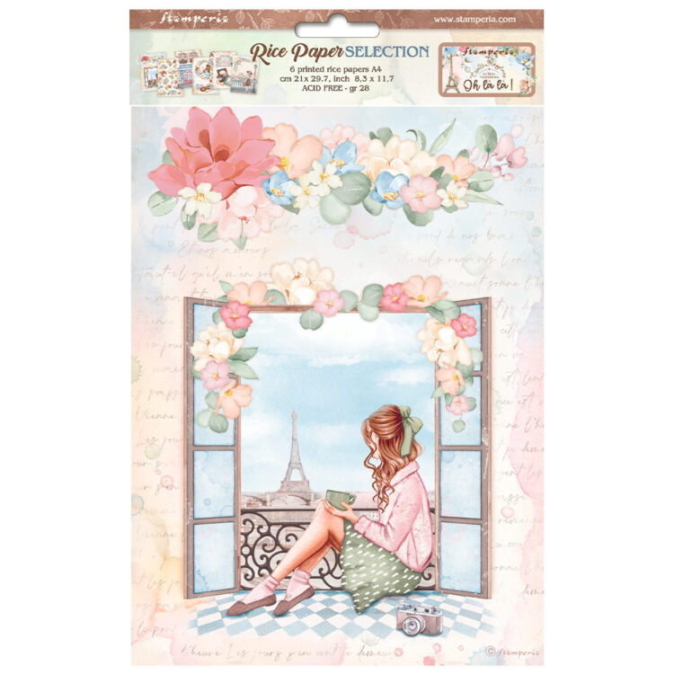 full_DFSA4XOL_1 HÂRTIE DE DECOUPAGE STAMPERIA OH LA LA 6 BUC. A4 DFSA4XOL - Imagine 1