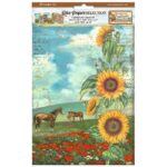 HÂRTIE DE DECOUPAGE DE ARTĂ DE FLOAREA-SOARELUI STAMPERIA 6 BUC. A4 DFSA4XSF