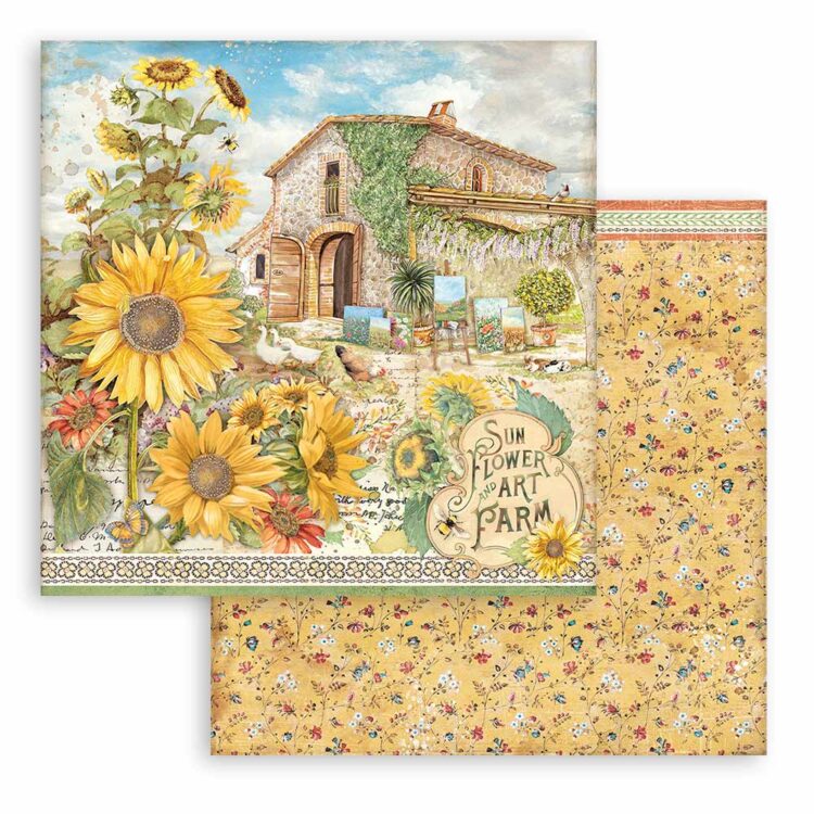 STAMPERIA SUNFLOWER DESIGN BLOC 30.5/30.5CM - SBBL135 - Imagine 2