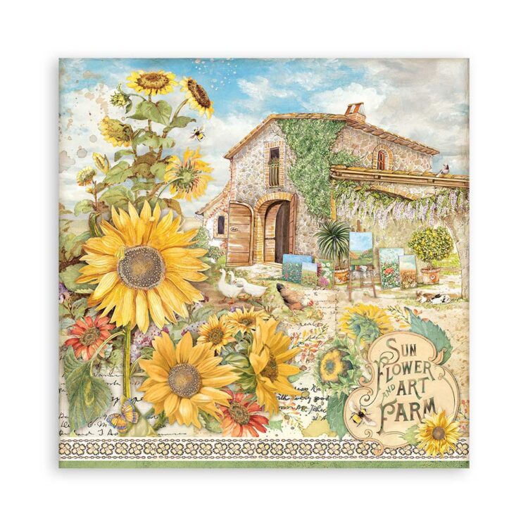 STAMPERIA SUNFLOWER DESIGN BLOC 30.5/30.5CM - SBBL135 - Imagine 3