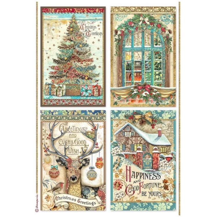 full_DFSA4796_1 STAMPERIA CHRISTMAS DECOUPAGE HÂRTIE DE OREZ A4 - DFSA4796 - Imagine 1
