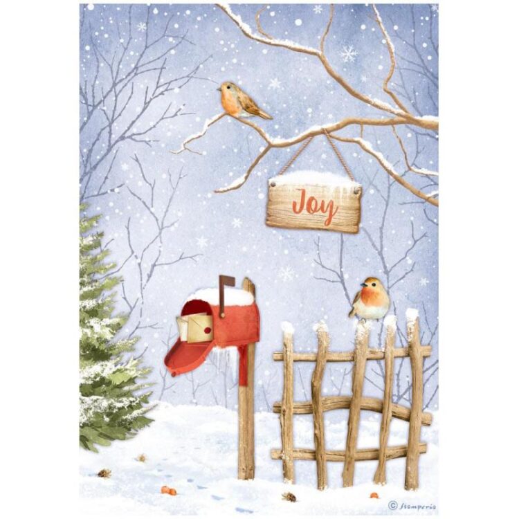 HÂRTIE DE OREZ STAMPERIA WINTER DECOUPAGE A4 - DFSA4798 - Imagine 1
