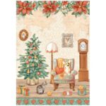 HÂRTIE DE OREZ STAMPERIA CRĂCIUN DECOUPAGE A4 - DFSA4807