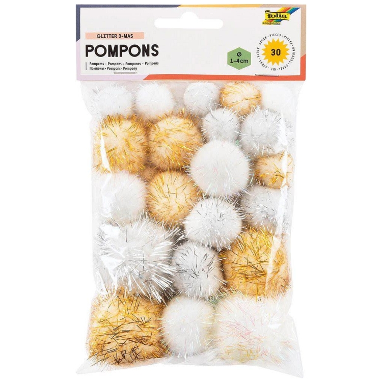 POMPOANE FOLIA PENTRU DECORARE 30 BUC SCLIPICI DE CRĂCIUN - Imagine 1