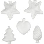 FIGURINE CREATIVE DIN POLISTIREN DE CRĂCIUN 7-8CM 5PC. - 54342