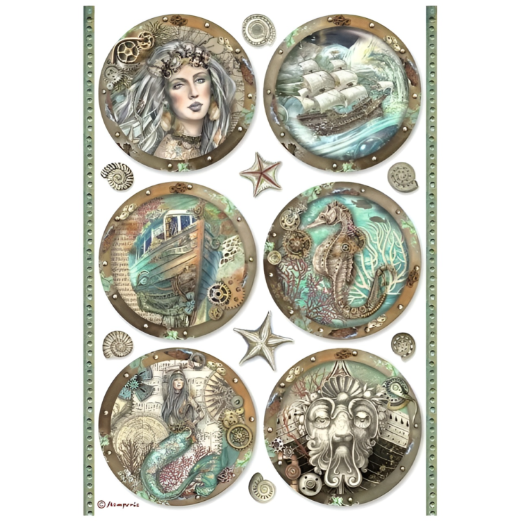 DFSA4812 STAMPERIA CÂNTECE ALE MĂRII HÂRTIE DECOUPAGE A4 - DFSA4812 - Imagine 1