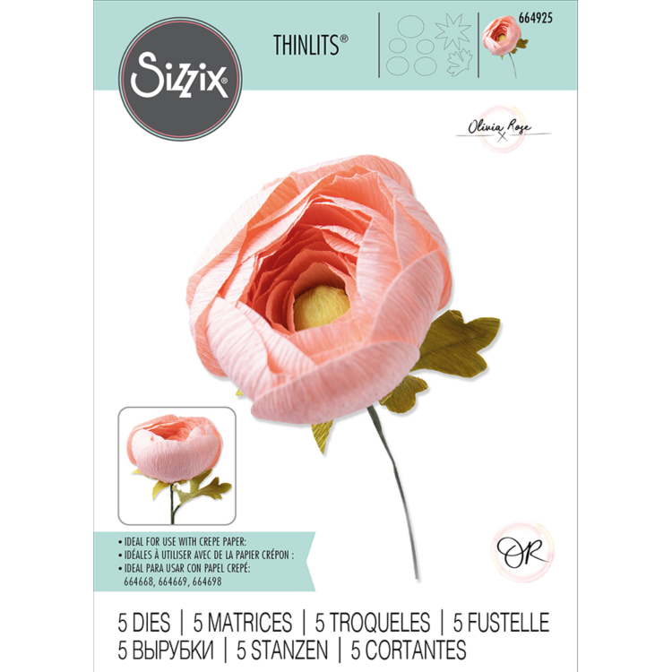 630454266266.jpg MATRIȚE DE TĂIERE SIZZIX THINLITS - RANUNCULUS - Imagine 1