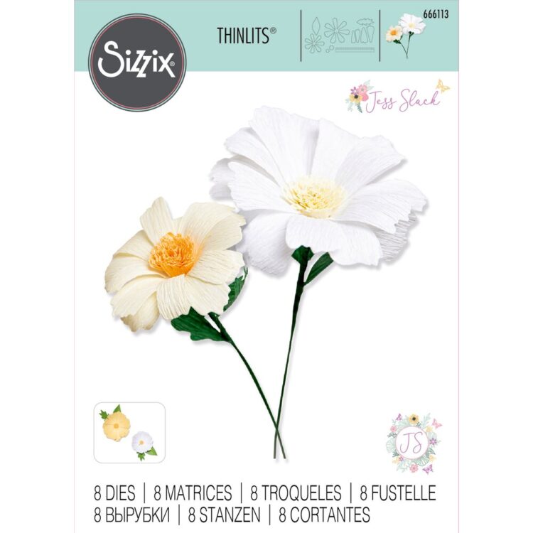 630454283164 MATRIȚE TĂIATE SIZZIX THINLITS - AMESTEC DE FLORI DE MARGARETE - Imagine 1