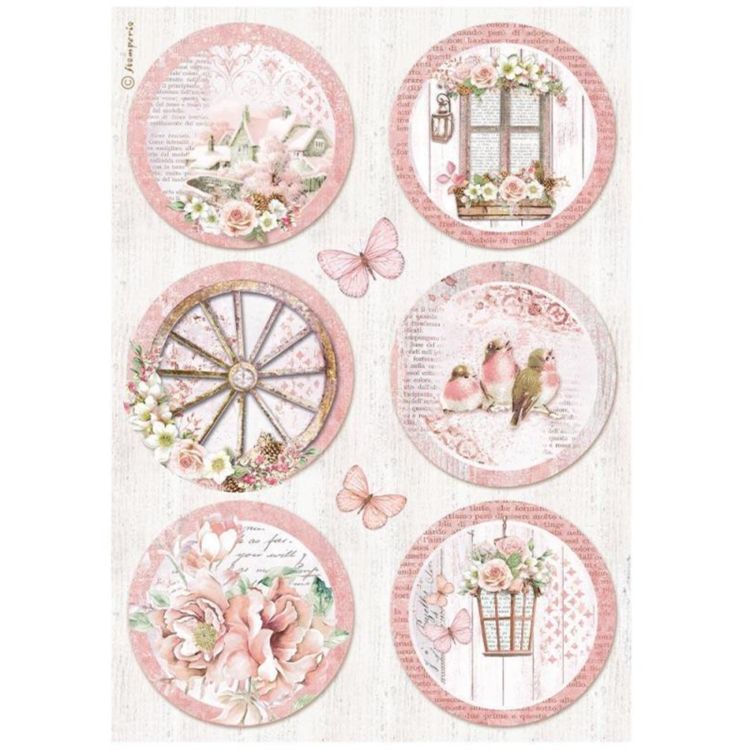 DFSA4782 HÂRTIE DE OREZ STAMPERIA ROSELAND DECOUPAGE A4 - DFSA4782 - Imagine 1