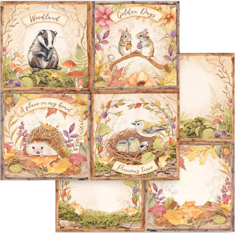 sbb962 CARTON DE DESIGNER STAMPERIA WOODLAND 30.5/30.5 CM - SBB962 - Imagine 1