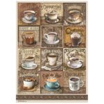 HÂRTIE DE DECUPAJ DE CAFEA ȘI CIOCOLATĂ STAMPERIA A4-DFSA4822