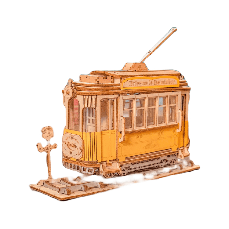 TG505 (1) TRAMVAI PUZZLE DIN LEMN ROBOTIME 3D 145 PIESE TG505 - Imagine 1