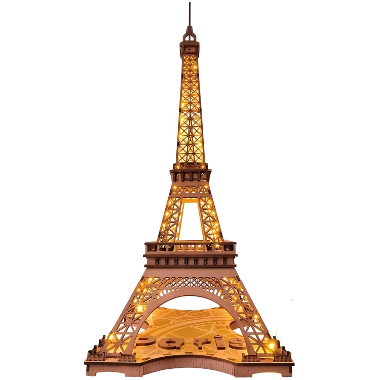 ROBOTIME 3D PUZZLE DIN LEMN NOAPTE TURNUL EIFFEL 164 PIESE TGL01 - Imagine 1
