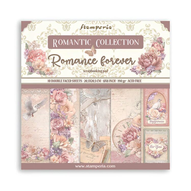 960004 STAMPERIA ROMANCE FOREVER BLOC 20.3/20.3 CM - SBBS96 - Imagine 1