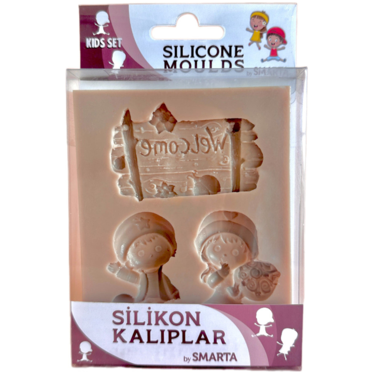 În picioare, 3D, Redare, Alb, Gol, Mică, Geantă, Pentru, Mâncare, Pachet MATRIȚE DIN SILICON SMARTA - SET PENTRU COPII SK1013050 - Imagine 1